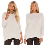 Free People  Juicy Deep Wine Waffle Knit Cowl Neck Oversized Sweater Small NWT Photo 9