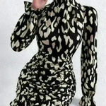 None Women Multicolored Allover Print  Sleeve  Ruffle Dress size S Photo 0