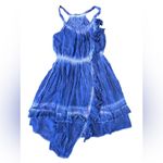 Free People Asymmetrical Tie Dye Dress Blue Sleeveless Boho Festival Size XS Photo 4