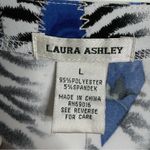 Laura Ashley  Trip Ready Knit Cardigan Large White Blue Black Button Front NWT Photo 3