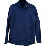 Athleta Cozy Enchanted Karma Asym Pullover in Blue Fleece Lined Sweatshirt S Photo 2