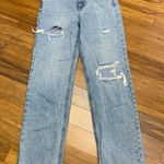 PacSun  90s Boyfriend Jeans Light Wash Distressed Ripped Denim Size 27 Straight Photo 0