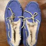 UGG ‎ DAKOTA SUEDE/ SHEEPWOOL MOCCASIN SLIPPERS, WOMEN US 4 Blue Photo 0