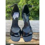 Guess  Strap Ankle Heels Black/Silver Sz 9.5 patent leather NWT Photo 1