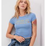 American Eagle Logo Cropped Baby Tee Size Medium Photo 1