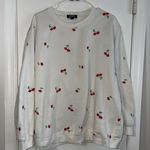 Vinyl Icons Cherry Embroidered White Crewneck Sweatshirt xl Photo 2