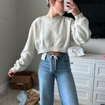 ZARA Tan  Sweatshirt Cropped Photo 3