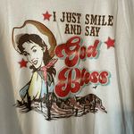 I JUST SMILE AND SAY GOD BLESS Western Tshirt Size Medium White Photo 0