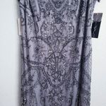 Pisaro Nights Smoke Gray Beaded Mesh Dress Size 14 Photo 3