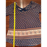 Blu Pepper  Medium Sheer Boho Patterned With Criss Cross Back Blouse Photo 9