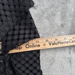 Slinky Brand  Poncho Top M Black Crochet Knit Open Knit Batwing Dolman Sleeve Photo 8