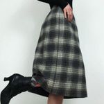 Vintage Pure Wool Plaid Midi Pencil Skirt | Size 26” Photo 4