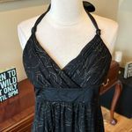 Iz Byer Black Silky Halter Dressy Dress Photo 7