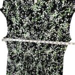 Soma  Jersey Dress Womens L Black Multi Floral Surplice Faux Wrap Comfort Cottage Photo 5