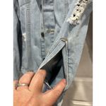 Trademark Brooklyn Cloth Distressed Denim Jacket Light Wash Blue Womens Medium Photo 5