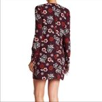 Charles Henry Women's  Maroon Floral Long Sleeve Mini Shift Dress Size Small Photo 1
