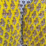 Antik Batik Mori Quilted Jacket Coat Womens Sz Medium Cotton Boho Yellow Floral Photo 12