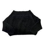 Debut  Black Fuzzy Eyelash Off The Shoulder Sweater Photo 6