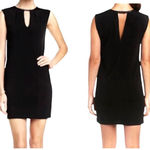 FATE. Black Faux Leather Trim Cut Out Keyhole Mini Dress Large Cocktail Party Sexy Photo 11