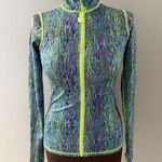 TutuBlue Full Zip Womens XS Blue Green Rash Guard UPF50 Thumbhole Pocket Photo 0