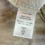 Coldwater Creek Linen Cotton Beige Patterned Pants Pull On Tie Waist Women Large Photo 6