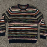 Club Room Women's Multicolor Fair Isle Merino Wool Christmas Holiday Sweater L Blue Size L Photo 0