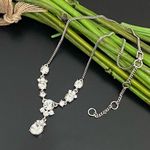 Givenchy Signed Silver-tone Clear Rhinestones Crystal Y-Necklace 16g Photo 0