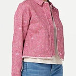 Isaac Mizrahi  LIVE Pink Floral Denim Jacket NWOT Photo 0