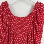 & Other Stories & Other Stories Floral Bow Detail Long Sleeve Mini Dress Size 0 Red White Girly Photo 7