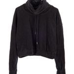 UGG  Gray Corduroy Ribbed Funnel Neck Cropped Sweater Women's Medium Photo 0