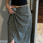 Princess Polly  Hazey Floral Wrap Skirt Green Photo 0