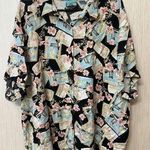 Bahama Beach Woman Y2K Pattern Gyaru button up Black Size 3X Photo 0