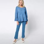 LOGO By Lori Goldstein LOGO Lavish by Lori Goldstein Scoop
Neck Swing Bed Jacket Umber Orange Boho Top Photo 8