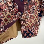 Chico's Patch Print Coat Size 3 Petite Paisley Fall Jacket Photo 8