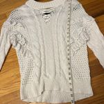 Torn By Ronny Kobo  white lace up ruffle sweater Photo 10