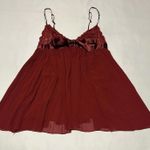 Victoria's Secret Victoria’s Secret Red Babydoll Slip Lingerie Lace Sheer Mesh Satin Bow L Large Photo 0
