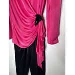 American Vintage 1970s Filigree hot pink disco jumpsuit USA made Size small - medium Photo 5
