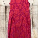 Petite Sophisticate Pink & Orange Floral Business Casual Dress Photo 0