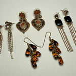 Dangle Drop Pierced Earrings Bead Enamel Rhinestone Mixed Variety Lot Of 4 Photo 0