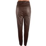 Streetwear Society Brown Faux Leather High Rise Skinny Leg Pockets Pants Size L Photo 2