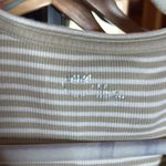 Aerie  Henley No BS Tank Top Tan White Stripe Size Medium Photo 4