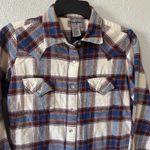 Wrangler Wrancher Flannel Pearl Snap Shirt Long Sleeve Size Small Purple Plaid Photo 0