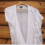 Theory White Wool Cotton Blend Boho Cardigan Photo 3
