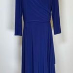 Lauren Ralph Lauren Classic Wrap Style Dress Ruched Deep Blue Women’s Size 10 Photo 0