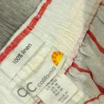 C&C California  100% White Striped Linen Pull On Pants Tapered Leg Casual Size M Photo 1