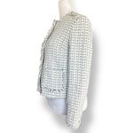 ZARA  Basic Cream Tweed Boucle Blazer Jacket Flower Jewel Brooch Buttons Size XS Photo 3