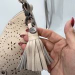 The Sak  Perforated Leather Hobo Shoulder Bag Cream Tassel Zip Pockets Photo 3