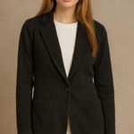 James Perse  Standard Black Cotton‎ Knit Shawl Collar BlazerJacket Womens Medium Photo 0