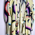 ALC Frank A.L.C. Enzo Silk Chiffon Wrap Dress Yellow Psychedelic Mini Womens 6 Photo 10
