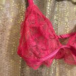Free People  Bright Eyes Hot Pink Romantic Coquette Sheer Lace Bralette S NWOT Photo 2